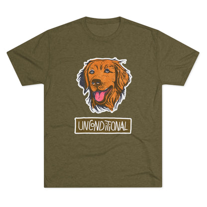 Golden Retriever Shirt | "Unconditional" Tri-Blend Tee | Gift for Dog Moms & Dog Dads