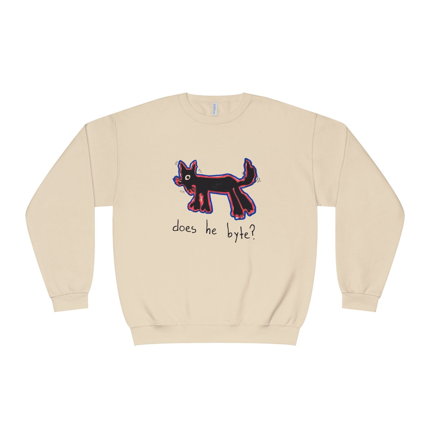 “Does he byte?”  — Crewneck Sweatshirt