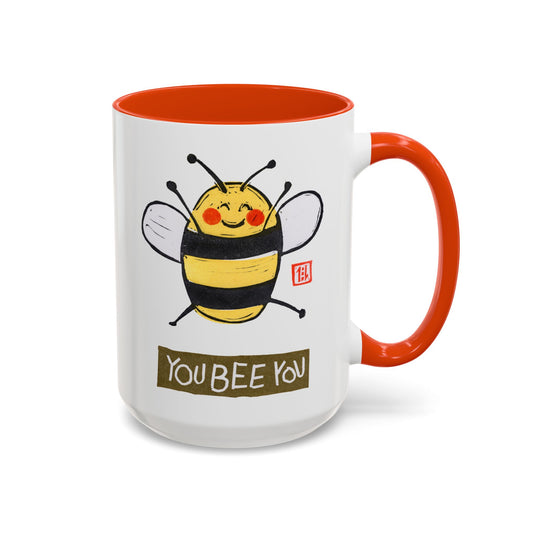 Cute Bee Coffee Mug | "You Bee You" Ceramic 15oz | Inspirational Gift