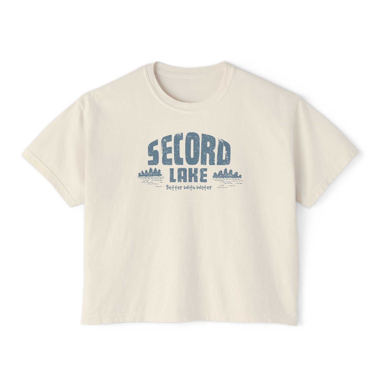 "Second Lake, Better With Water"  — Women's Boxy Tee