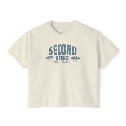 "Second Lake, Better With Water"  — Women's Boxy Tee