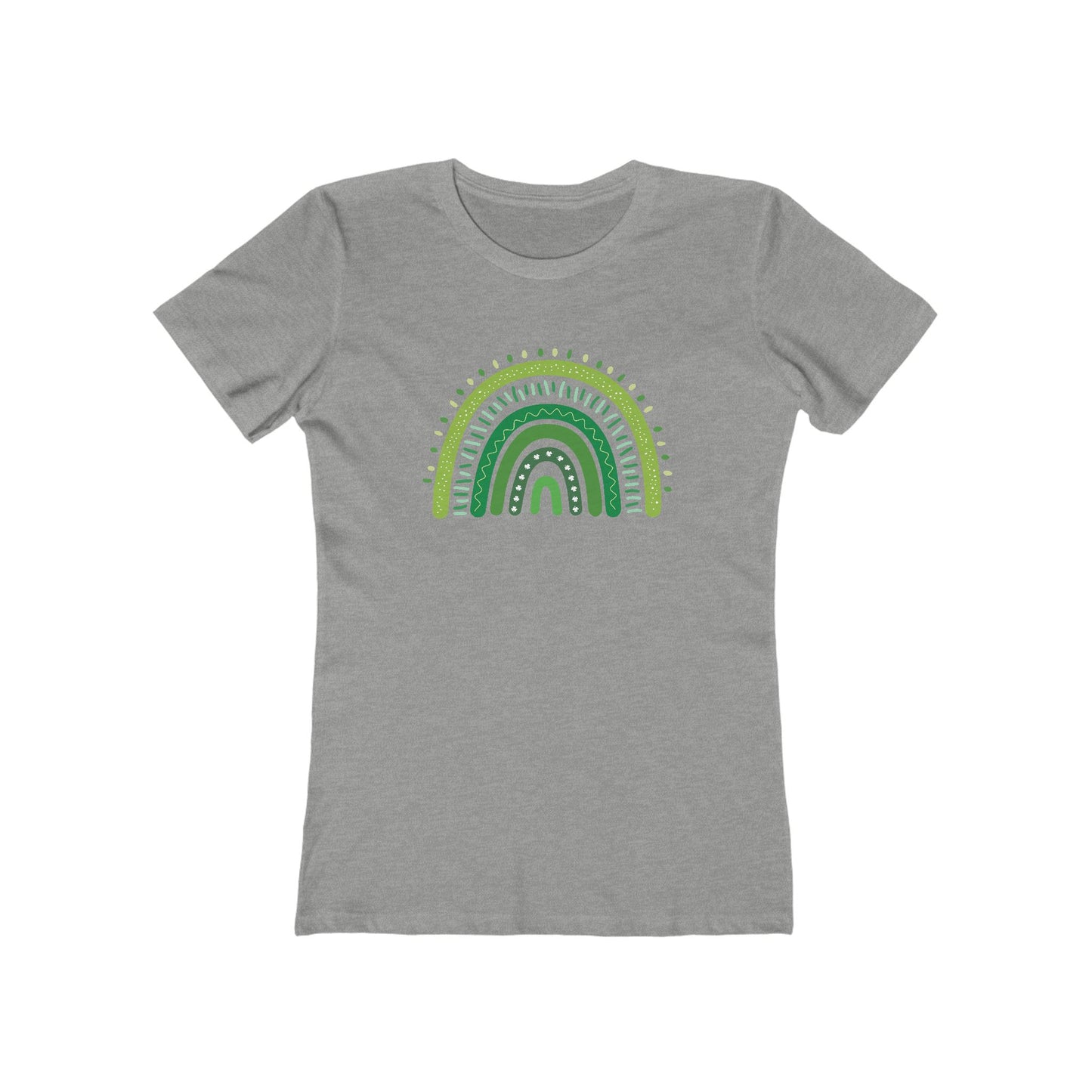 Lucky Woman's Shamrock T-Shirt | Green Rainbow & Clover Graphic | St. Patrick's Day Apparel