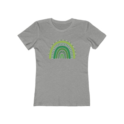 Lucky Woman's Shamrock T-Shirt | Green Rainbow & Clover Graphic | St. Patrick's Day Apparel