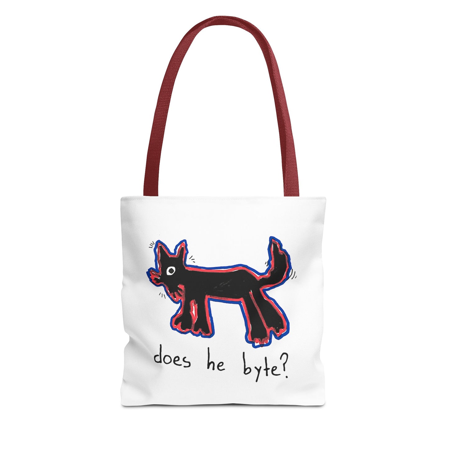 "Does He Byte?"  —  Tote Bag