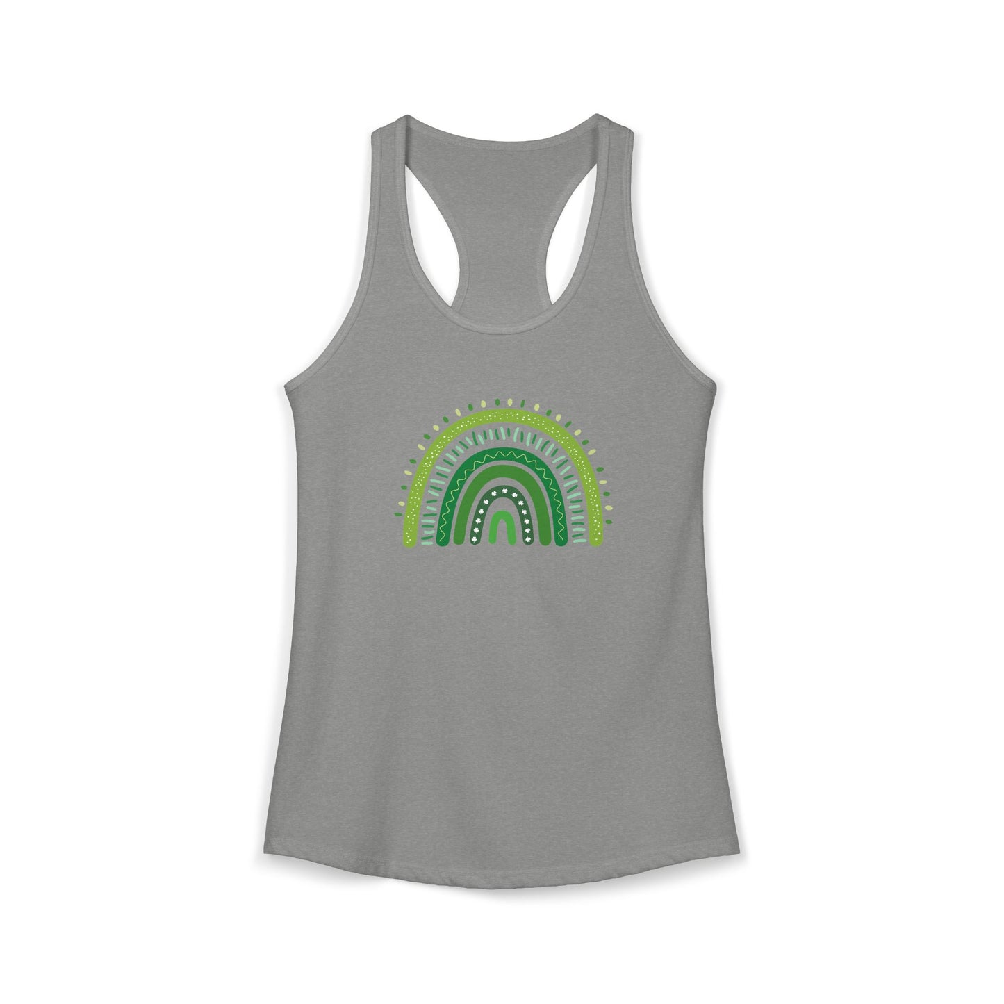 St. Patrick’s Day Tank | "Green Boho Rainbow" Racerback | Lucky Yoga Gear