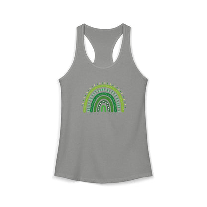 St. Patrick’s Day Tank | "Green Boho Rainbow" Racerback | Lucky Yoga Gear