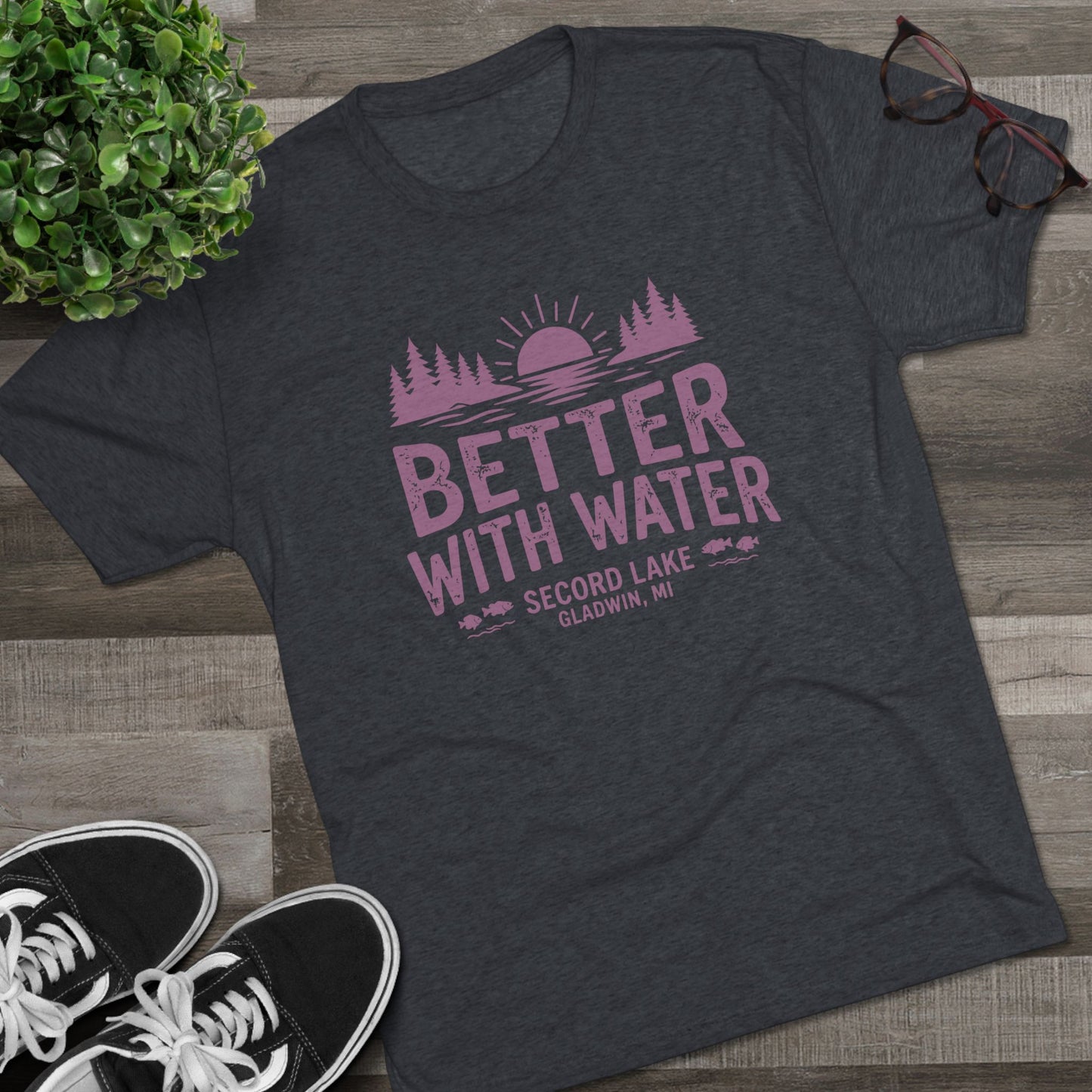 "Better With Water" Secord Lake Crew Tee