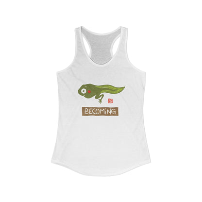 Inspirational Frog Graphic Tank | "Becoming" Women's Racerback | Mindful Activewear