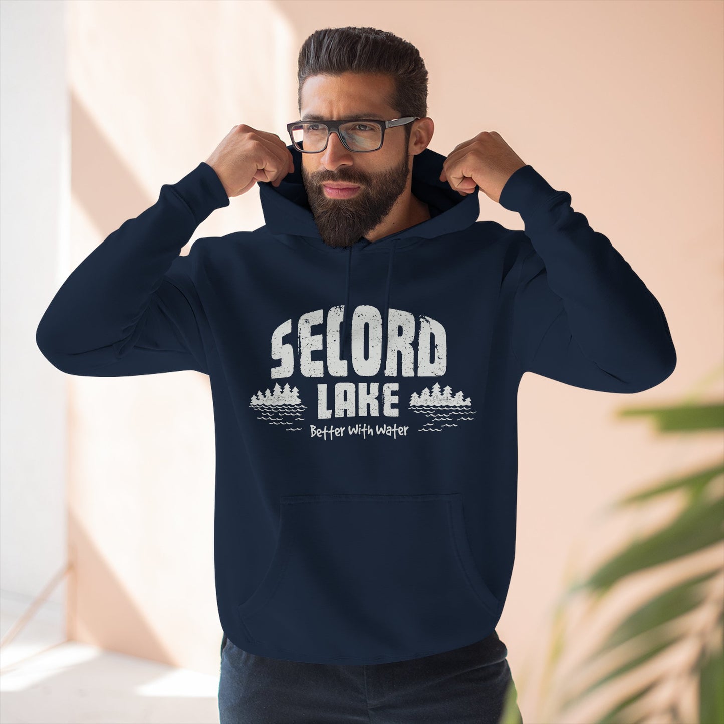 Secord Lake Better with Water — Fleece Hoodie
