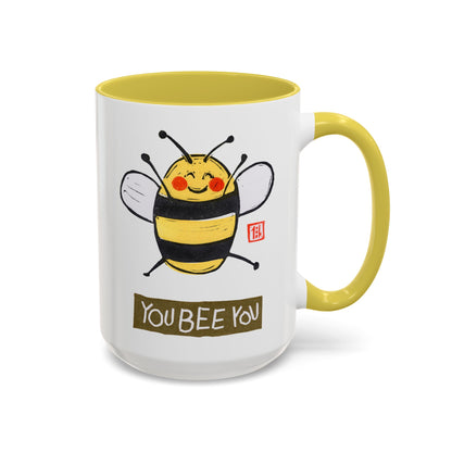 Cute Bee Coffee Mug | "You Bee You" Ceramic 15oz | Inspirational Gift