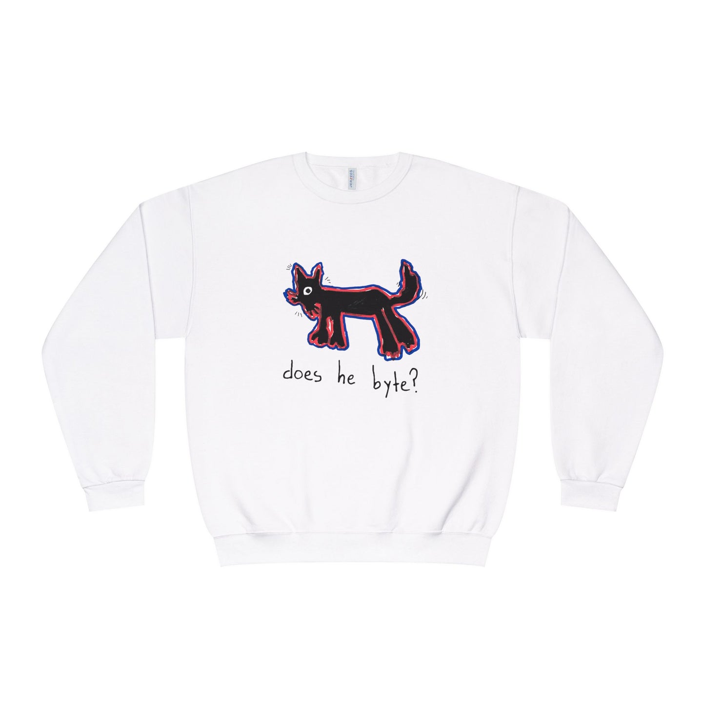 “Does he byte?”  — Crewneck Sweatshirt