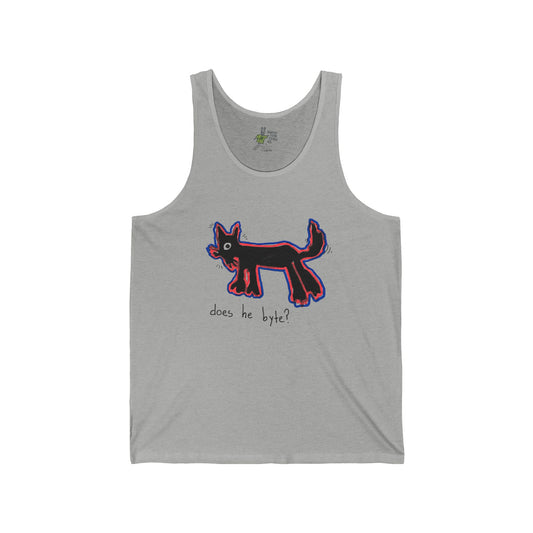 Does He Byte? Cute Glitch Cat Graphic Tank Top
