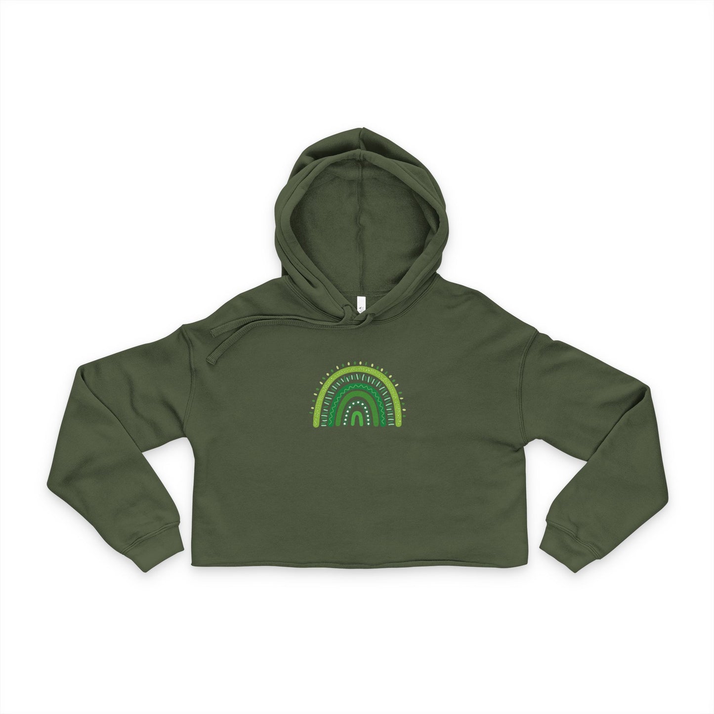 Lucky Shamrock Cropped Hoodie | "Boho Rainbow" Fleece Pullover | Pinch-Proof Irish Outfit