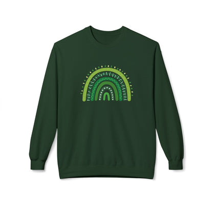 St. Patrick’s Day Sweatshirt | "Green Boho Rainbow" Crewneck | St. Patrick’s Day Apparel