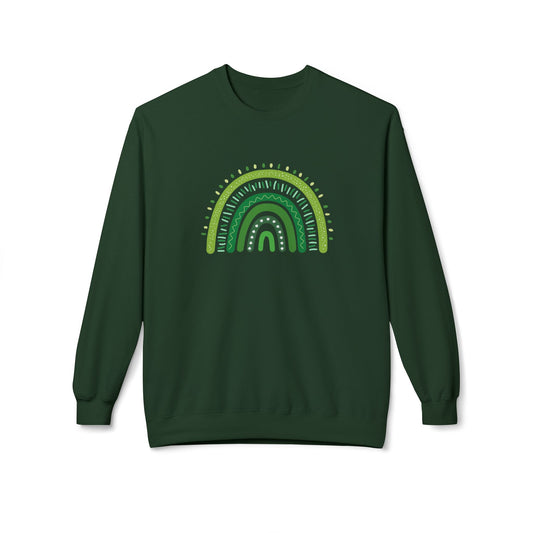 St. Patrick’s Day Sweatshirt | "Green Boho Rainbow" Crewneck | St. Patrick’s Day Apparel