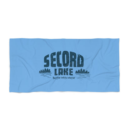 "Secord Lake, Better With Water" Beach Towel