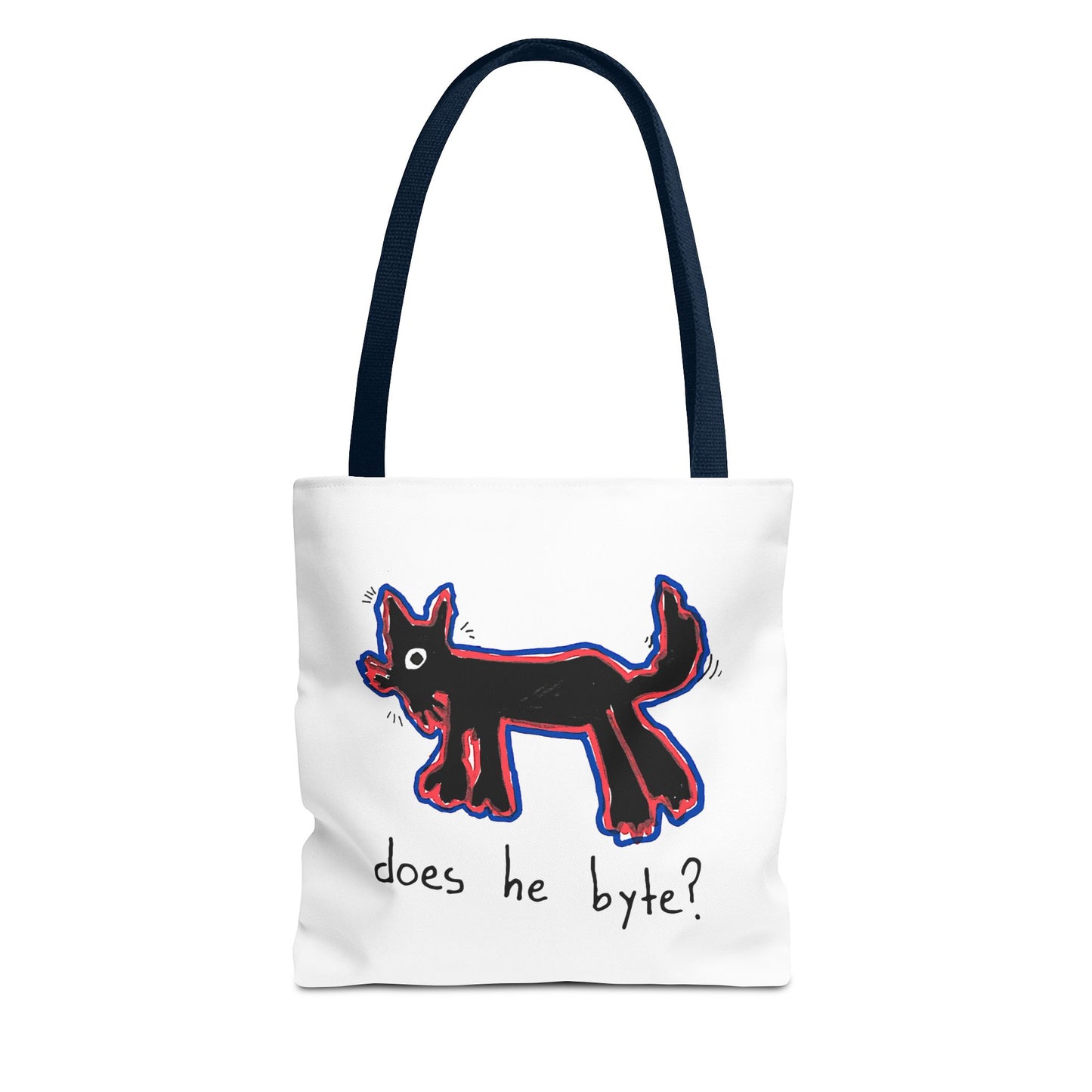"Does He Byte?"  —  Tote Bag