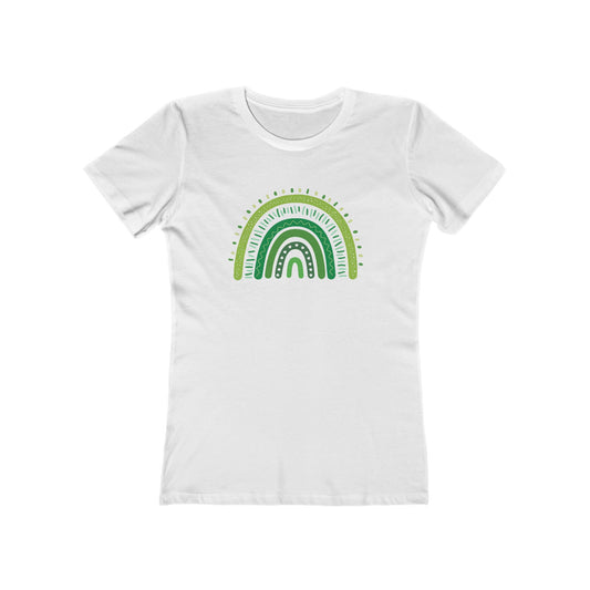 Lucky Woman's Shamrock T-Shirt | Green Rainbow & Clover Graphic | St. Patrick's Day Apparel