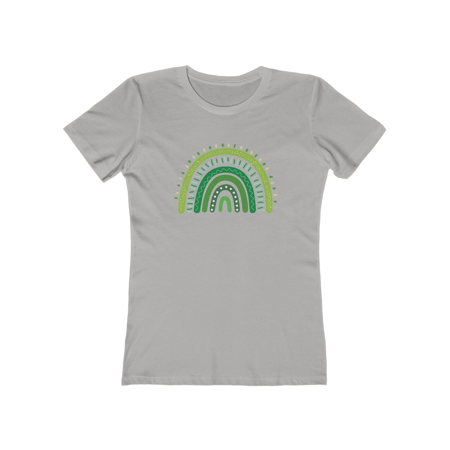 Lucky Woman's Shamrock T-Shirt | Green Rainbow & Clover Graphic | St. Patrick's Day Apparel