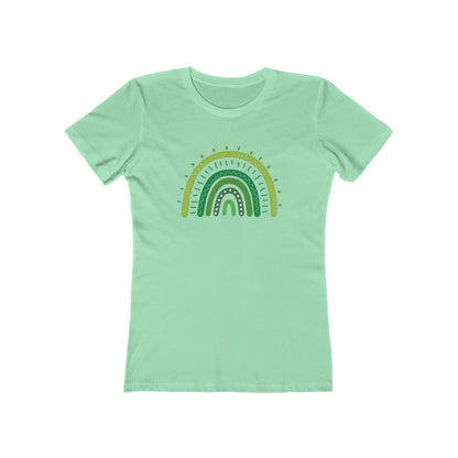 Lucky Woman's Shamrock T-Shirt | Green Rainbow & Clover Graphic | St. Patrick's Day Apparel