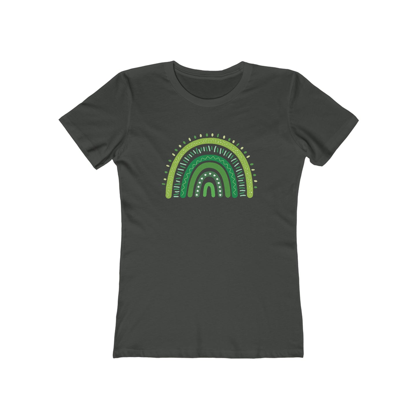 Lucky Woman's Shamrock T-Shirt | Green Rainbow & Clover Graphic | St. Patrick's Day Apparel