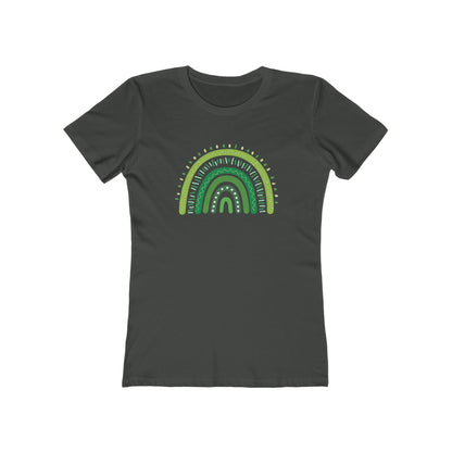 Lucky Woman's Shamrock T-Shirt | Green Rainbow & Clover Graphic | St. Patrick's Day Apparel