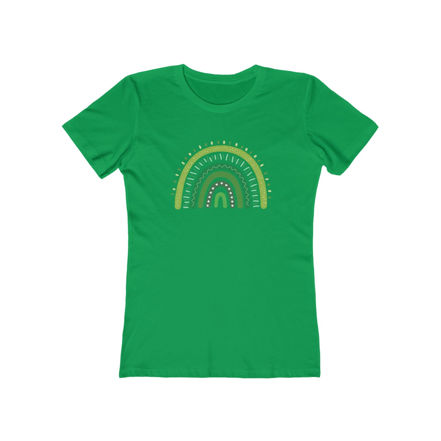 Lucky Woman's Shamrock T-Shirt | Green Rainbow & Clover Graphic | St. Patrick's Day Apparel