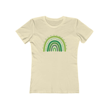 Lucky Woman's Shamrock T-Shirt | Green Rainbow & Clover Graphic | St. Patrick's Day Apparel