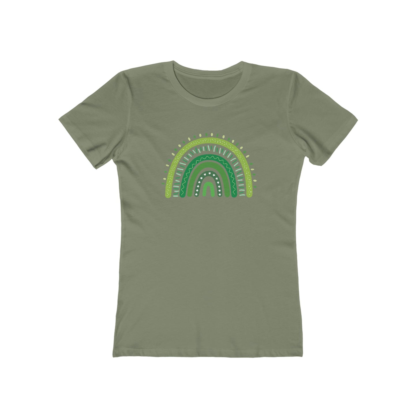 Lucky Woman's Shamrock T-Shirt | Green Rainbow & Clover Graphic | St. Patrick's Day Apparel