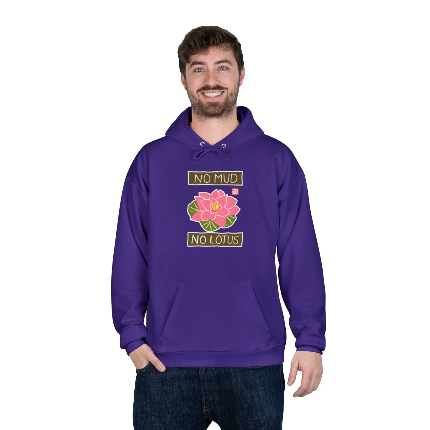 "No Mud No Lotus" Lotus Flower Hoodie | Yoga Sweatshirt | Mindfulness Apparel