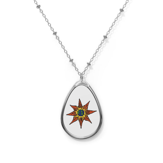 "Mother Bloom" Silver Teardrop Pendant