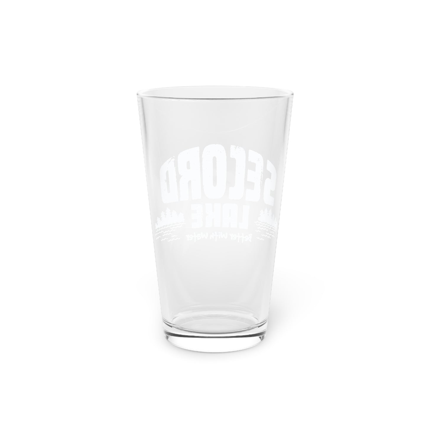 "Secord Lake, Better with Water" 16oz Pint Glass