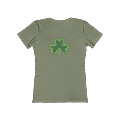 Lucky Woman's Shamrock T-Shirt | Green Rainbow & Clover Graphic | St. Patrick's Day Apparel
