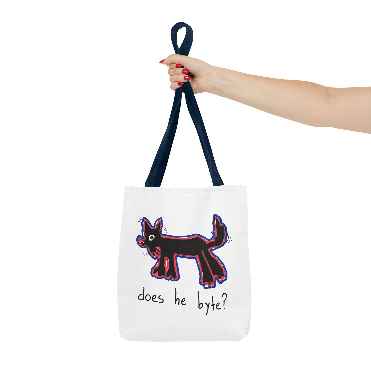 "Does He Byte?"  —  Tote Bag