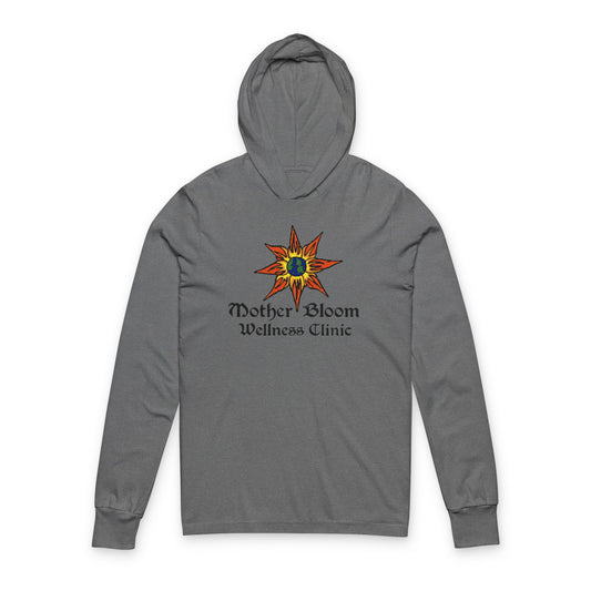 "Mother Bloom Wellness Clinic" Hooded Long Sleeve Tee