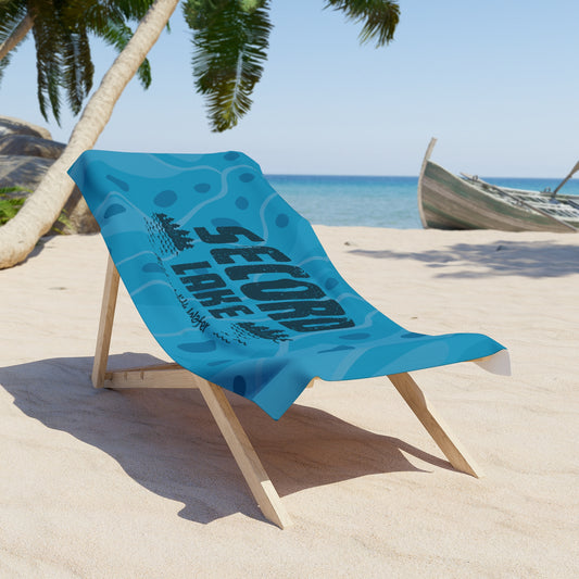 "Second Lake, Better With Water" Beach Towel
