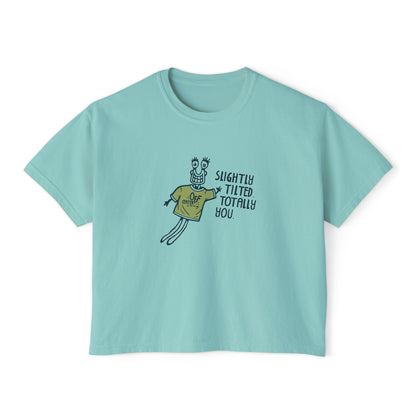 Boxy Tee — 'Slightly Tilted Totally You' Cute Frog Graphic Women's Shirt