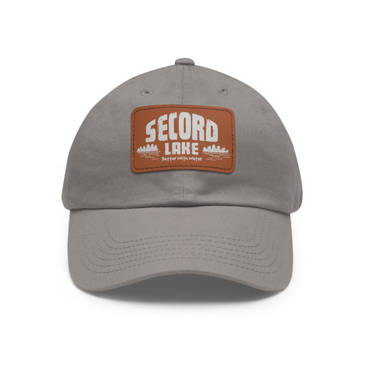 Lake Life Dad Hat | "Secord Lake Better with Water" Chino Twill Patch Cap | Boating Gift