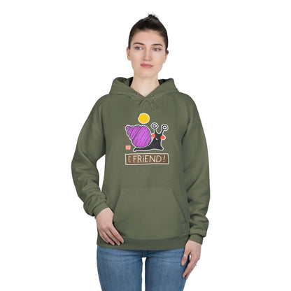 "Hey Friend!" Snail Graphic Hoodie | Meaningful Connection Hoodie | Friendship Gift