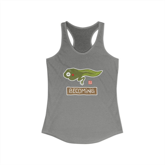 Inspirational Frog Graphic Tank | "Becoming" Women's Racerback | Mindful Activewear