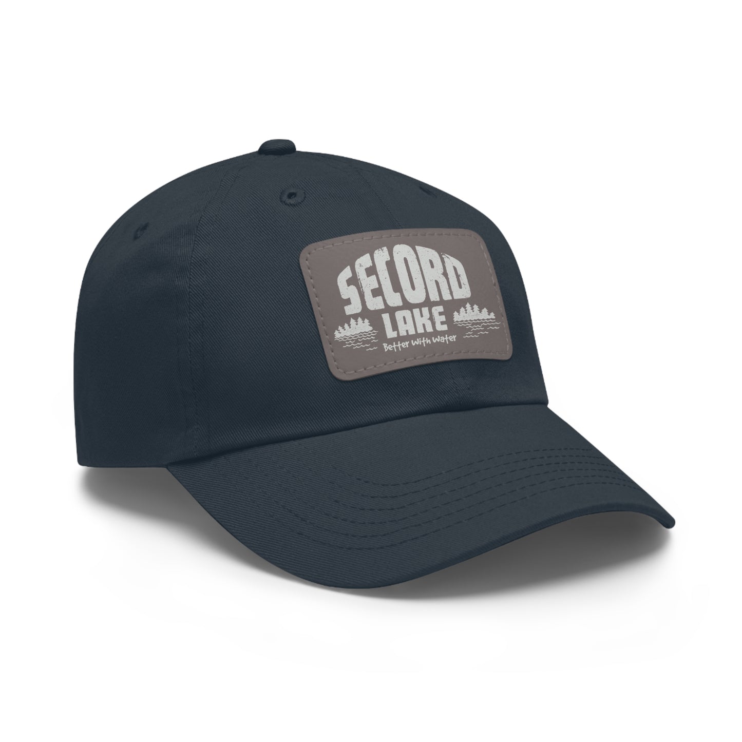 Lake Life Dad Hat | "Secord Lake Better with Water" Chino Twill Patch Cap | Boating Gift