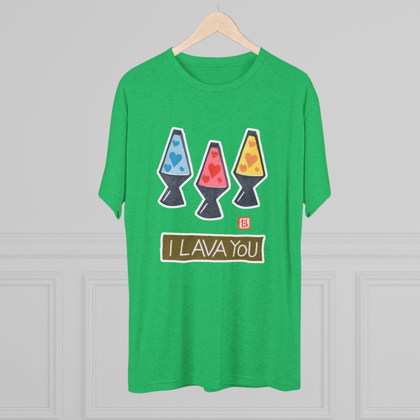Funny Lava Lamp Shirt | "I Lava You" Tri-Blend Tee | Retro Valentine Gift