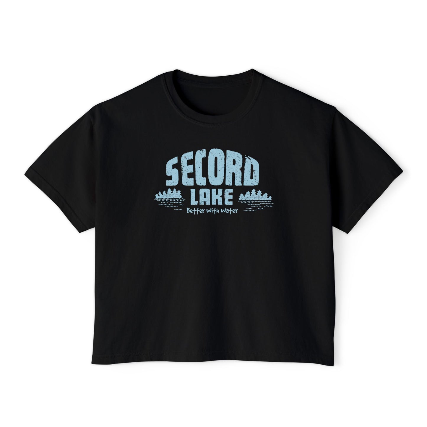 "Second Lake, Better With Water"  — Women's Boxy Tee