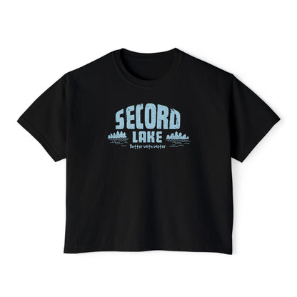 "Second Lake, Better With Water"  — Women's Boxy Tee