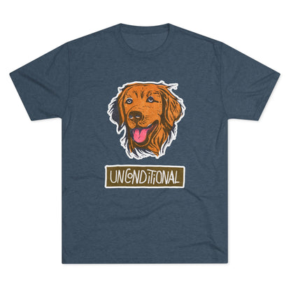 Golden Retriever Shirt | "Unconditional" Tri-Blend Tee | Gift for Dog Moms & Dog Dads
