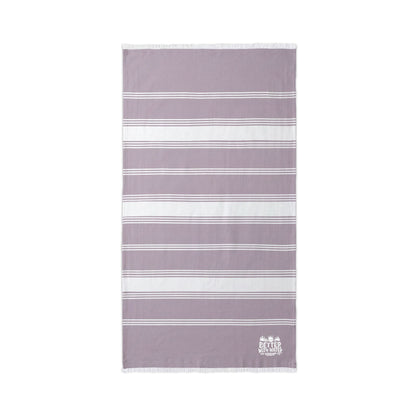 "Better with Water" Striped Embroidered Beach Towel