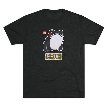 Meaningful Frog Graphic Tee | "Bruh" Tri-Blend Crewneck | Relatable Humor Gift