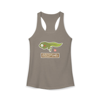 Inspirational Frog Graphic Tank | "Becoming" Women's Racerback | Mindful Activewear