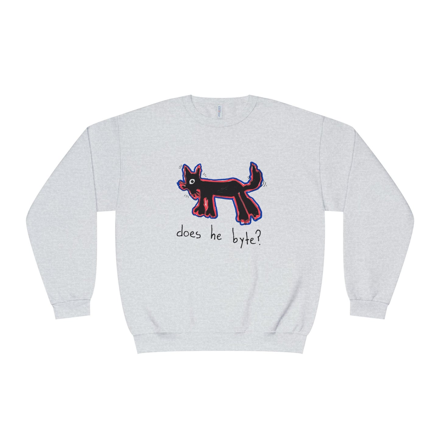 “Does he byte?”  — Crewneck Sweatshirt