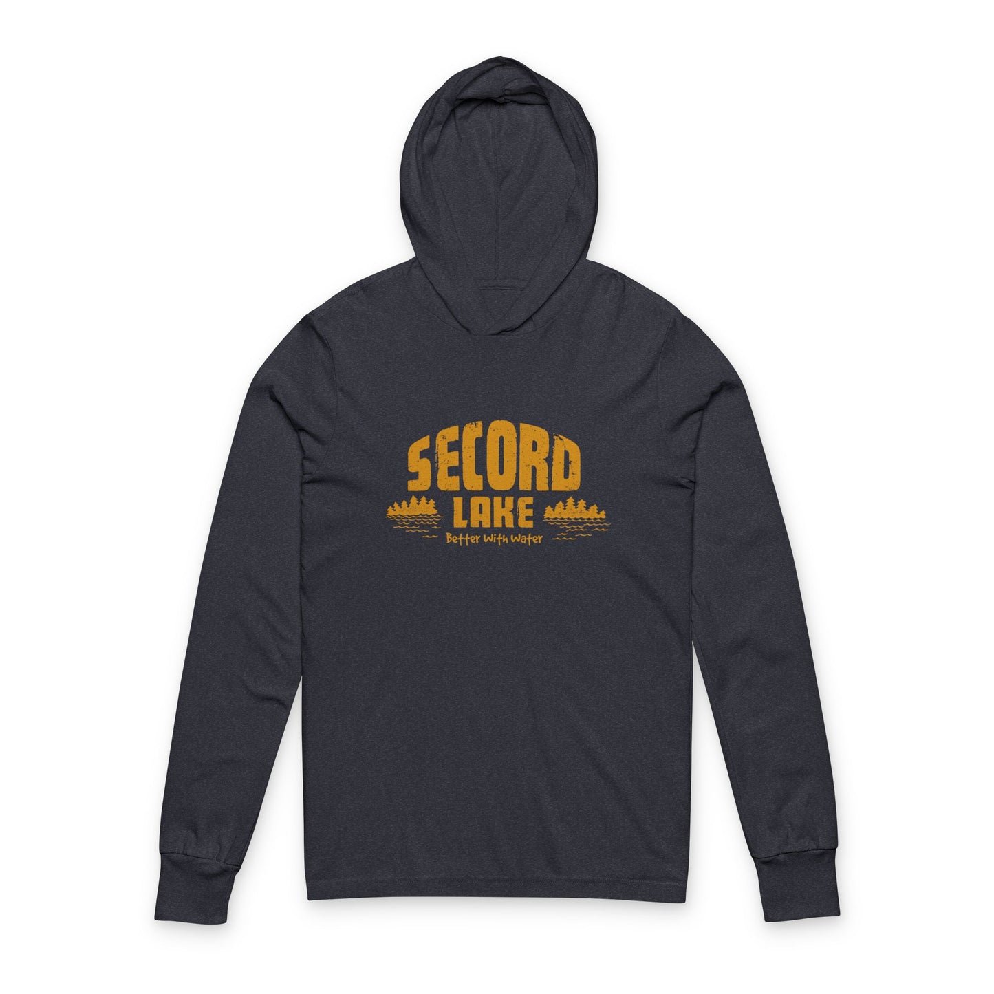 Secord Lake Better with Water Retro Long Sleeve Tee Hoodie